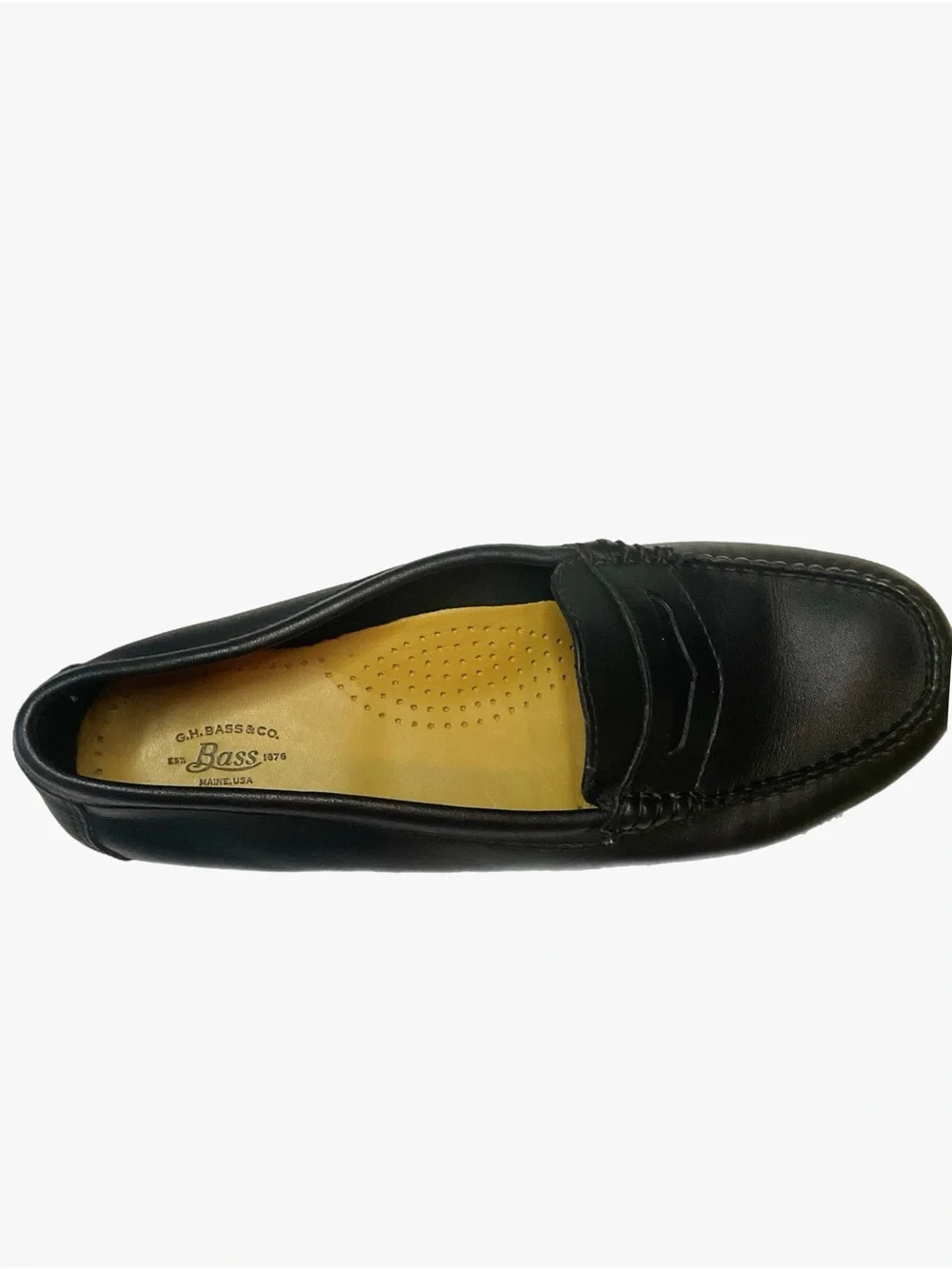 VTG G.H. Bass & Co. Penny Loafers Black Women's 9 W Wide Leather Style 3800-001